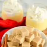 eggnog fudge on a plate