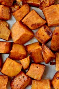 These Brown Sugar Roasted Sweet Potatoes are going to be your new go to side dish.