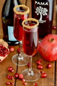 Cranberry Pomegranate Champagne Cocktails are perfect for the holidays!
