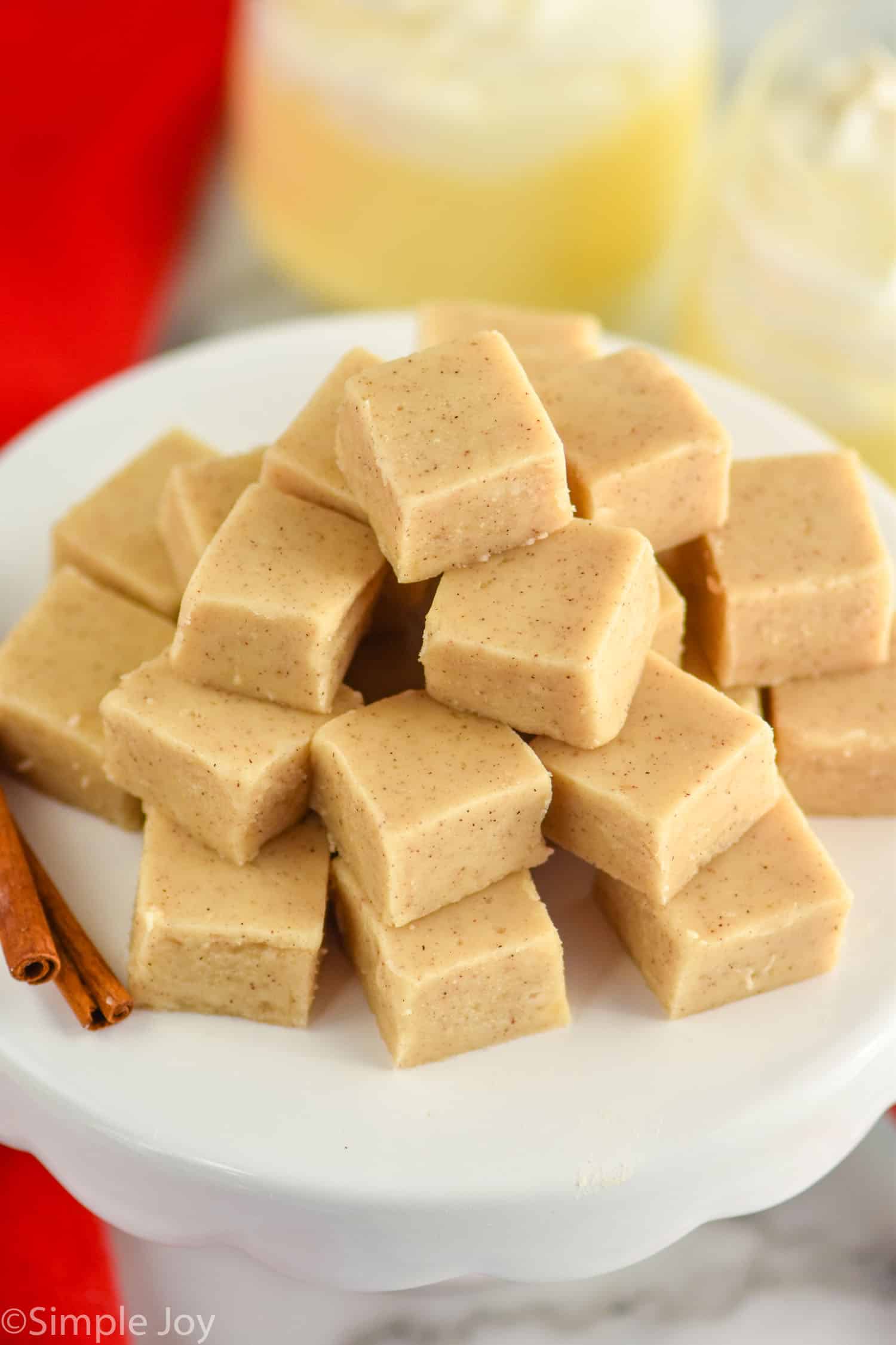 eggnog fudge recipe on a platter