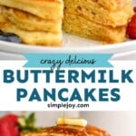 pinterest graphic of buttermilk pancakes