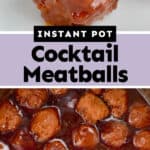 collage of photos of instant pot cocktail meatballs