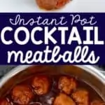 collage of photos of instant pot cocktail meatballs