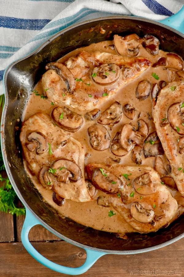 Roast Chicken and Mushrooms with Red Wine Sauce