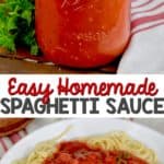 collage of spaghetti sauce recipe