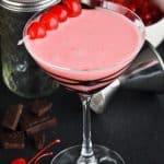 martini glass drizzled with chocolate and full of chocolate covered cherry martini - 5