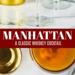 collage of photos of Manhattan drink recipe