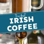 pinterst graphic with Irish coffee photos