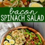 This Bacon Spinach Salad Recipe is perfect to bring to big family gatherings or serve as a hearty side salad with dinner!