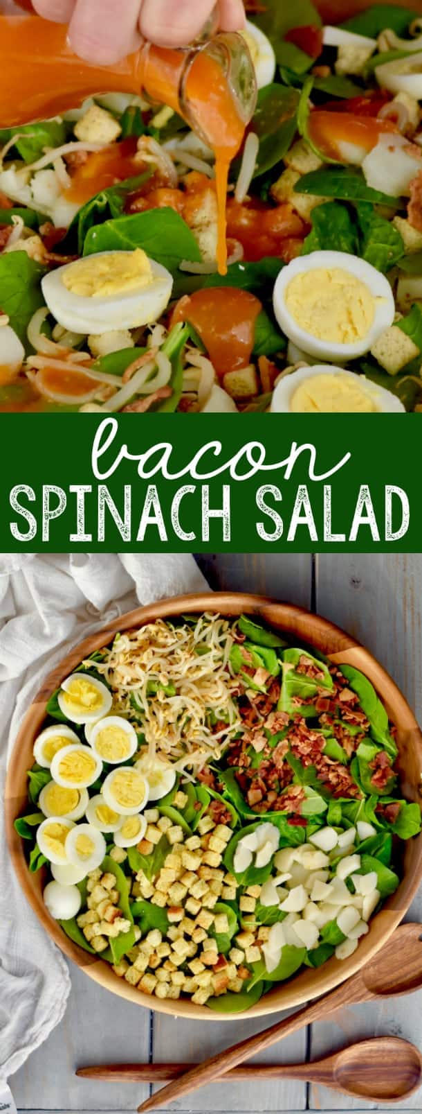 Spinach Bacon Salad (with THE BEST dressing) - Simple Joy