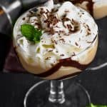 chocolate baileys martini in a small glass garnished with chocolate - 6