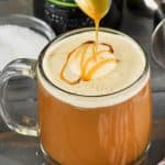 a drizzle of caramel going over a creamy irish coffee recipe - 6