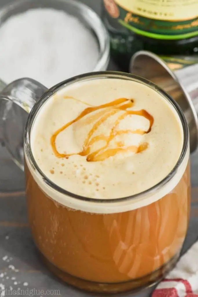 picture of rich cream salted caramel Irish coffee recipe