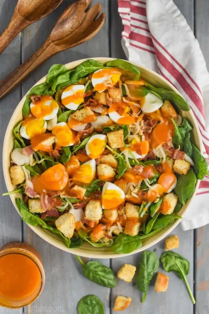 Spinach Bacon Salad  with THE BEST dressing  - 86