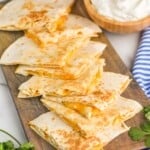 triangles of Taco Bell quesadillas on a platter