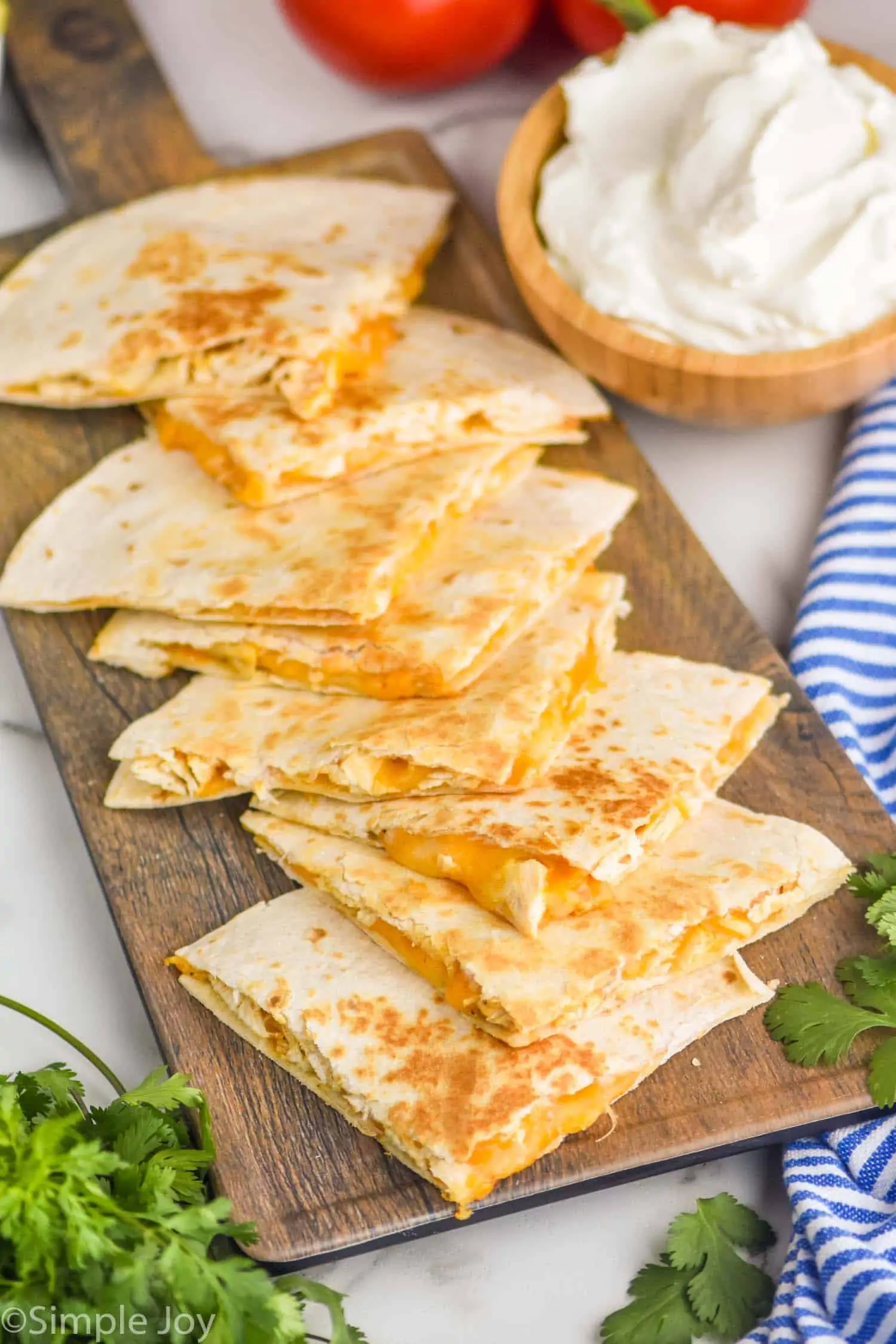 triangles of Taco Bell quesadillas on a platter