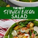collage of photos of the best spinach salad recipe