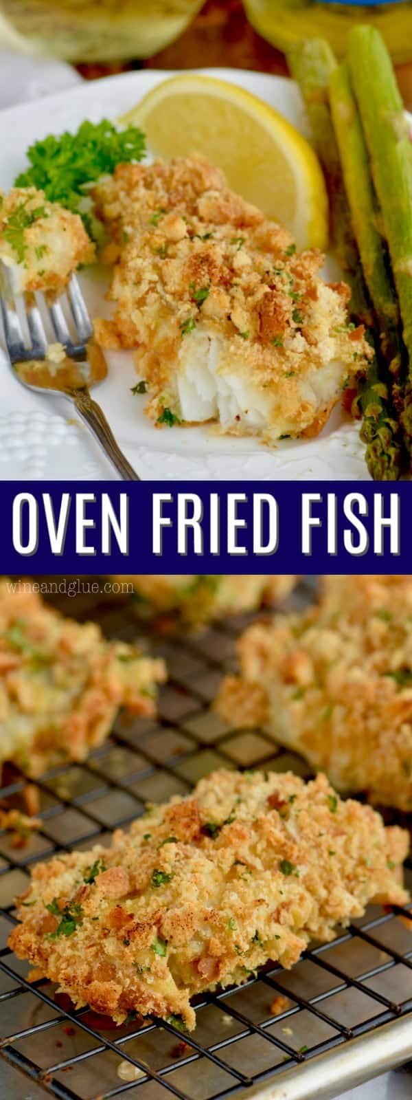 baked fish that is breaded with a fork bite missing