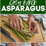 collage of making oven roasted asparagus