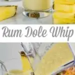 pouring dole whip float into a tall glass