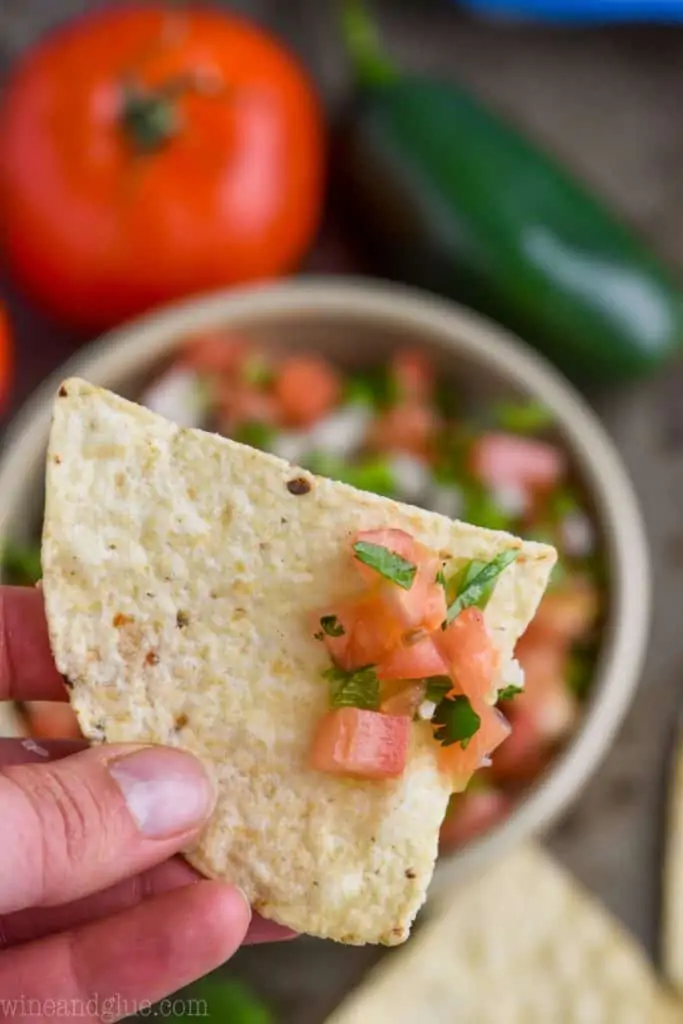 a tortilla chip with pico de gallo recipe