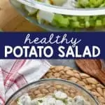 collage of healthy potato salad recipe