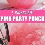 collage of pink party punch photos