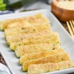 plate full of baked zucchini fries recipe - 12