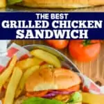 collage of photo of grilled chicken sandwich