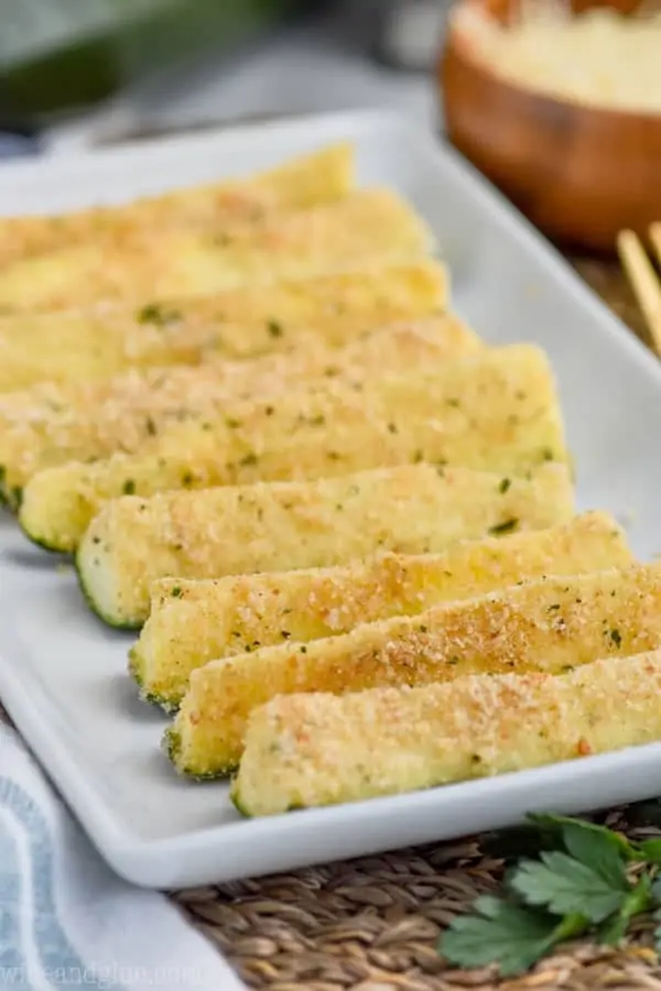 close up plate of the best zucchini fries recipe