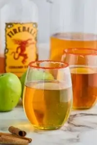 glass of fireball whiskey punch