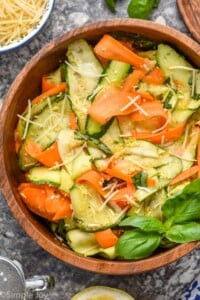 Overhead view of Zucchini Salad