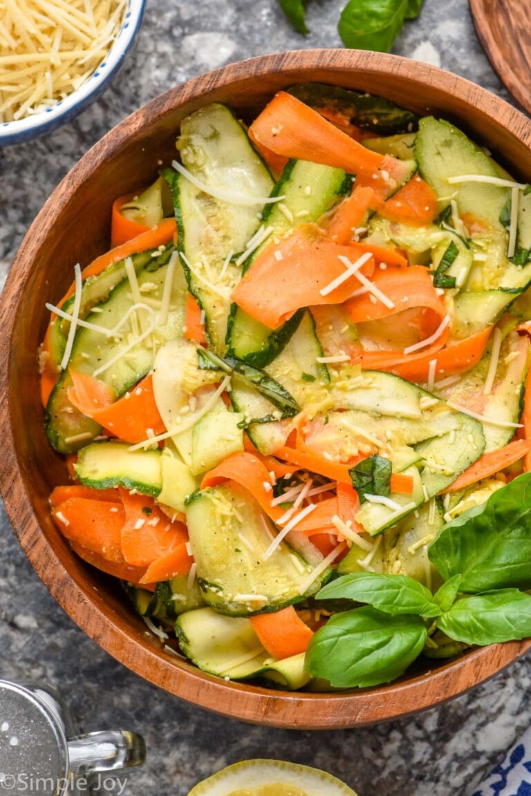 Overhead view of Zucchini Salad