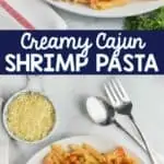 creamy cajun shrimp pasta recipe on a plate