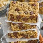 stack of the best oatmeal chocolate chip bars