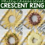 dishing out a piece of philly cheese steak crescent ring and how to put it together