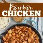 up close view of bourbon chicken recipe