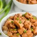 up close view of bourbon chicken recipe