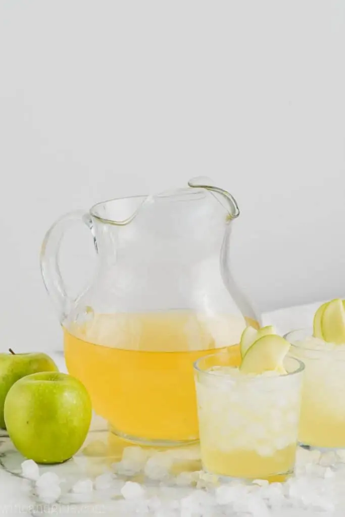 pitcher of caramel apple vodka punch