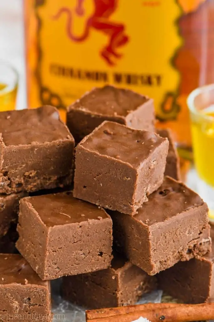 easy fireball fudge recipe, fudge made with whiskey