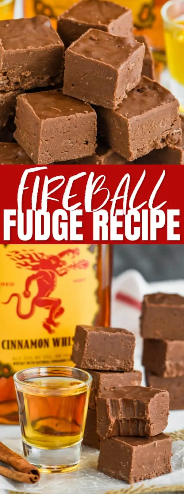 easy fireball fudge recipe, fudge made with whiskey