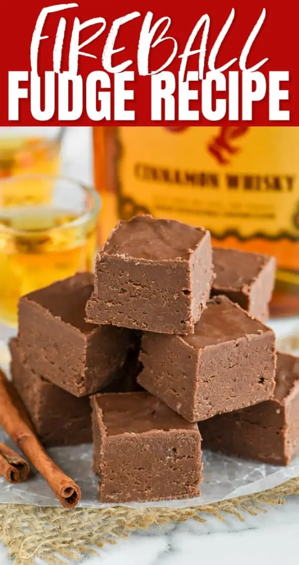 fireball fudge, a pile of simple fudge recipe made with condensed milk