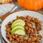 bowl of the best pumpkin spice homemade granola recipe