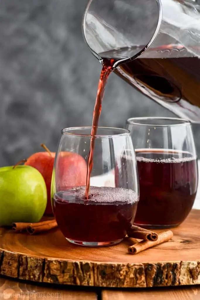 pouring an easy sangria recipe