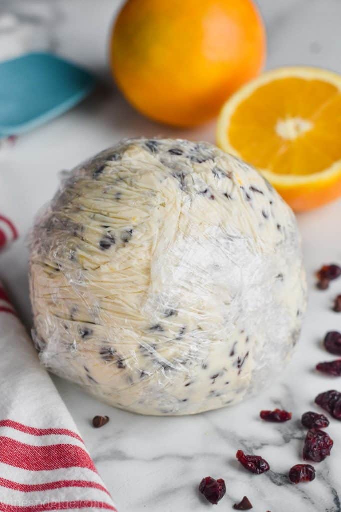 cheese ball recipe wrapped in plastic wrap