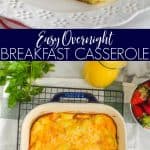 collage of photos of ham and cheese overnight breakfast casserole