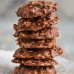 a stack of coconut chocolate peanut butter cookies - 13