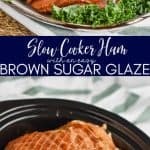 photo collage of slow cooker ham
