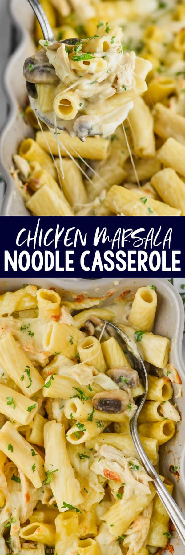 collage of chicken noodle casserole recipe