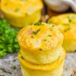 two ham and cheese egg muffin cups stacked - 11